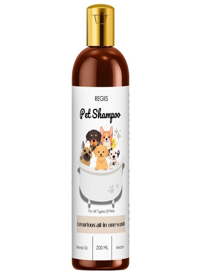 مجموعة شامبو الحيوانات الأليفة من ريجيس مع مكافحة القراد والبراغيث، غسول شامل، زجاجات سعة 200 مل مع فرشاة تنظيف، لجميع أنواع الحيوانات الأليفة (عبوة من 4 قطع) - Image 4